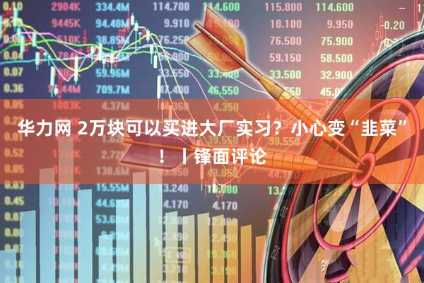华力网 2万块可以买进大厂实习？小心变“韭菜”！丨锋面评论